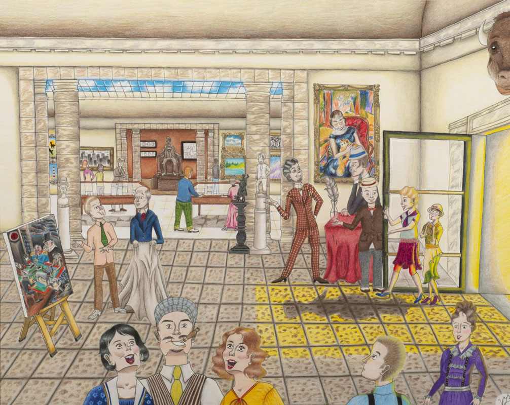 Vivienne LaVertu created this incredible award winning colored pencil drawing she calls Opening Day.