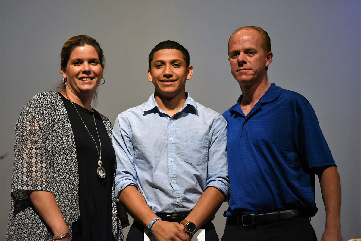 Kurt Schaefer Memorial Scholarship recipient Santos Garcia Avelar with Schaefer family members in June 2016.
