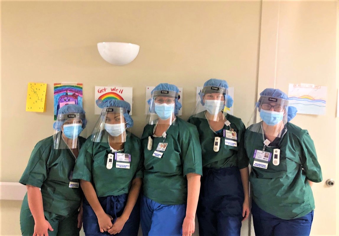 Huntington Hospital nurses were happy to get a catered meal thanks to the Snooz3 company team.