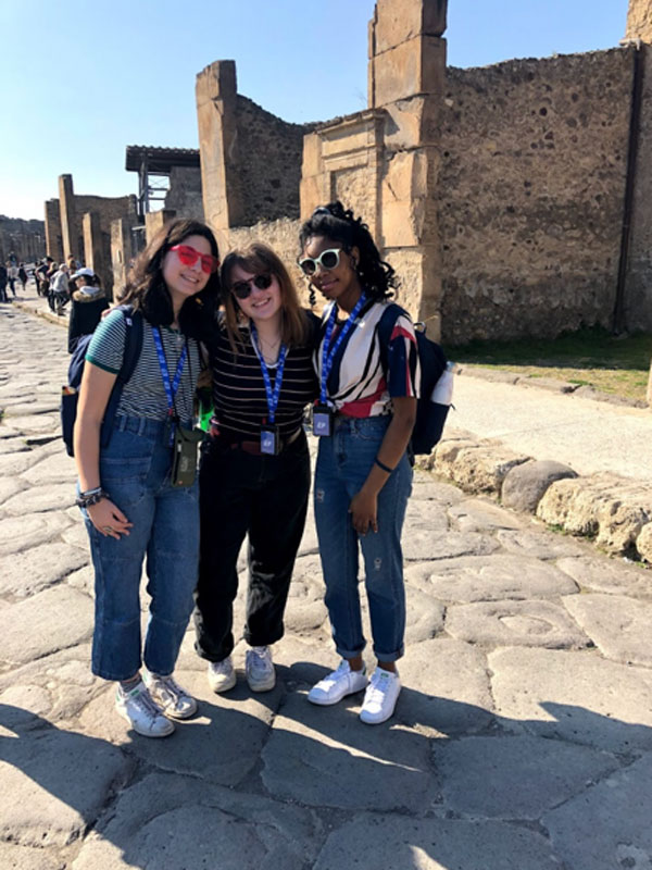 Shyann Maragh (right) on a trip to Italy with her friends.