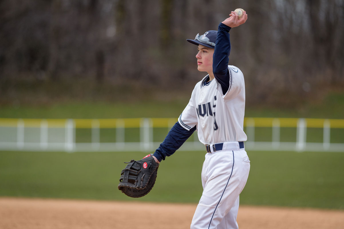 Michael Mathews in the field for the Blue Devils. (Darin Reed photo.)