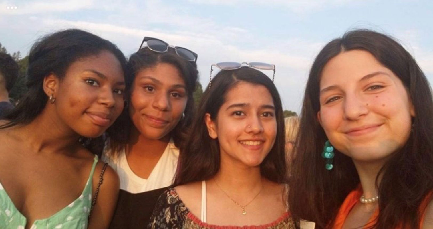 Shyann Maragh (left) likes surrounding herself with her friends as often as possible.