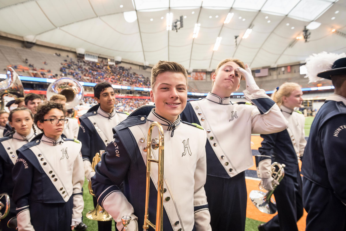 Michael Mathews is a longtime musician with the Blue Devil marching band. (Darin Reed photo.)