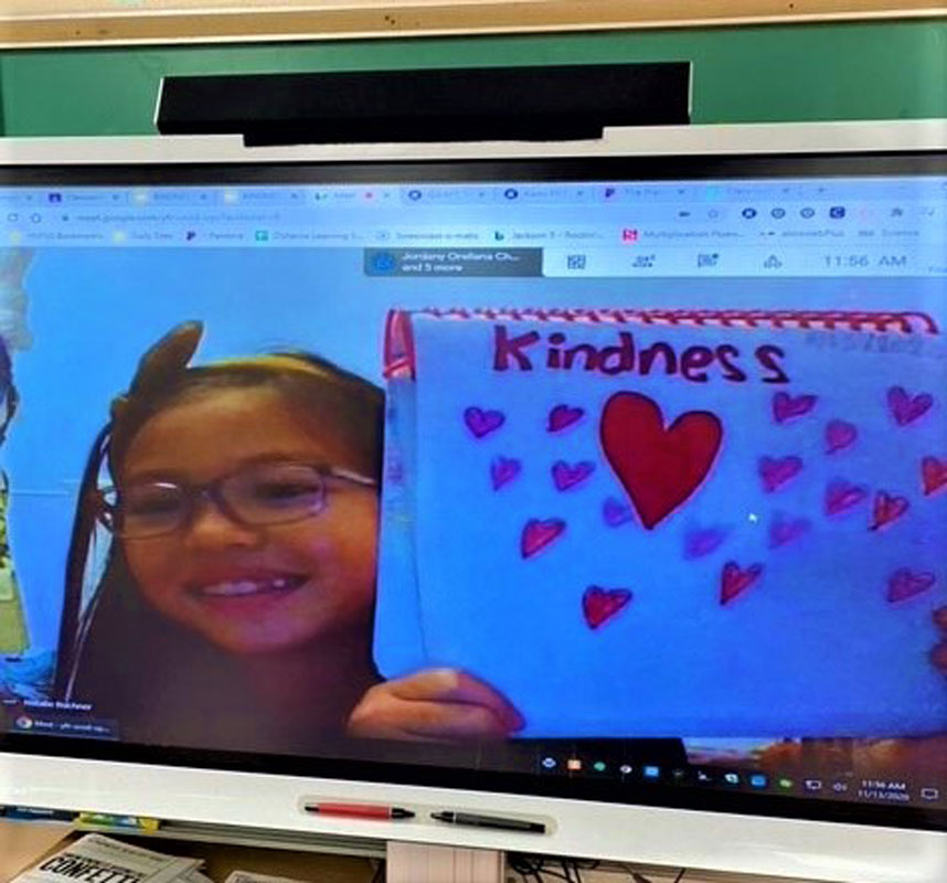 Even Flower Hill's remote learners joined in for World Kindness Day.