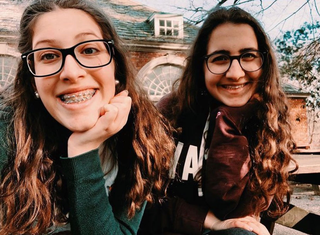 Huntington sophomore Sophia Segal (left) with her sister, Julia)