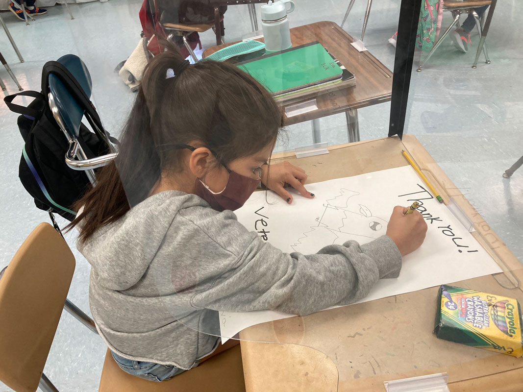 Flower Hill second graders worked hard on their Veterans Day posters