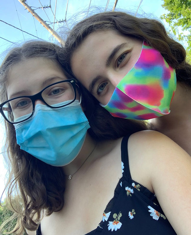 Huntington sophomore Sophia Segal (left) with her sister, Julia)