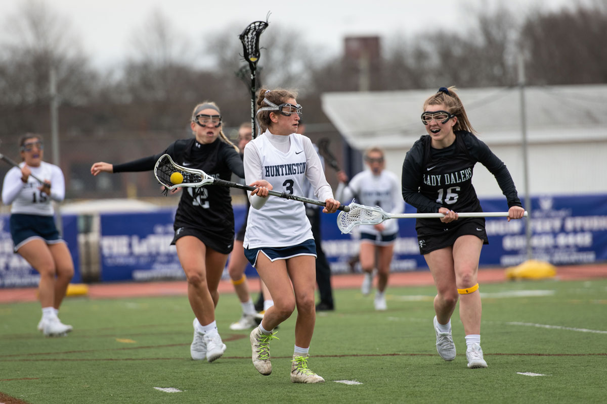 Alexa Amorison with the ball for the Blue Devils. (Darin Reed photo)