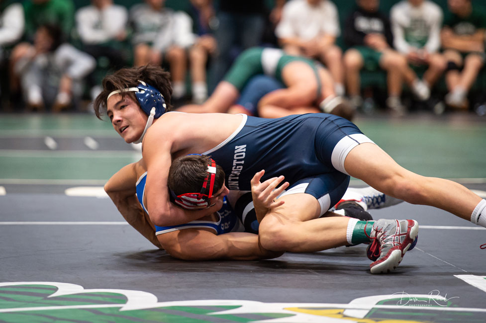 Joe Nictotra moves in for another pin. (Darin Reed photo)