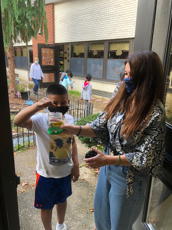 Woodhull students enjoyed outdoor fun in the school courtyard.