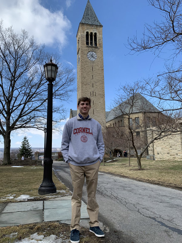 Ethan Mulroy on the Cornell University campus.