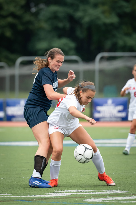 Emily Plachta (left) is known for her strong defense. (Darin Reed photo.)