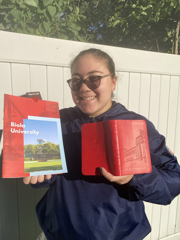 Caitlyn Palermo is set to study film production at Biola University outside of Los Angeles, California.