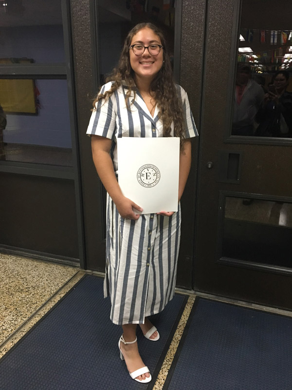 Caitlyn Palermo was honored at the town's Hispanic heritage celebration last fall.