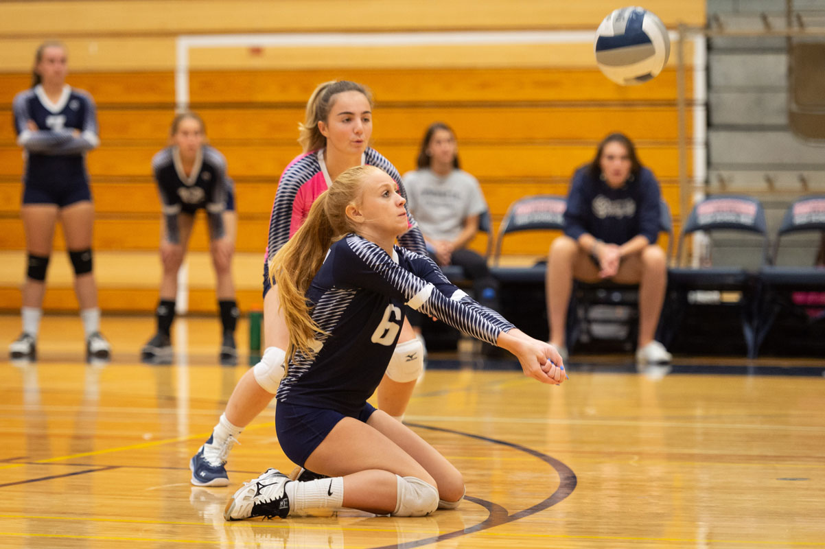Marina Durand in action for the Blue Devil girls' volleyball team. (Darin Reed photo)