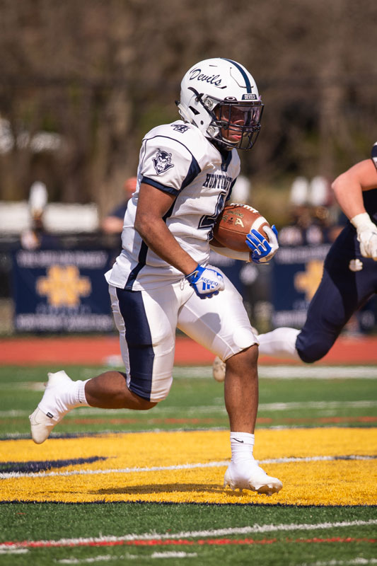 Senior Nasir Youngblood has the ball for the Blue Devils. (Darin Reed photo)