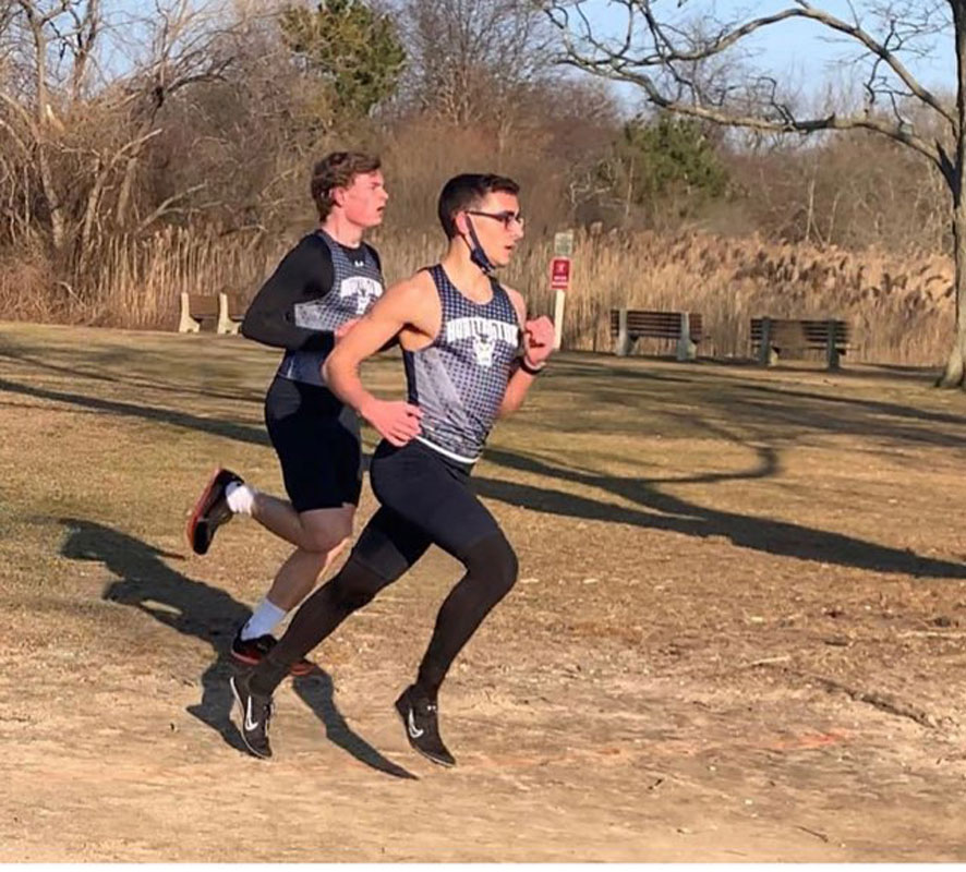 Aidan Heller (foreground and Andrew McKenzie race to the final line.