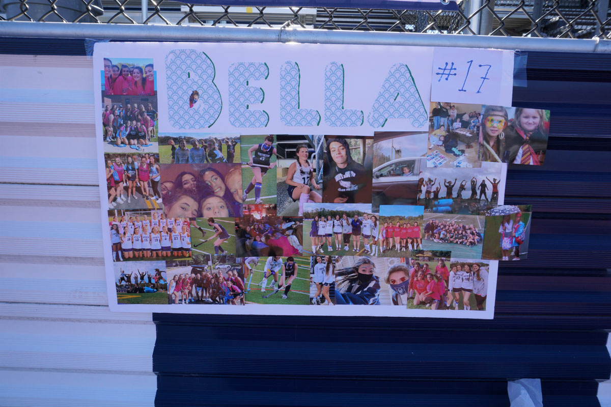 A poster celebrating senior Bella DiBenedetto's career.