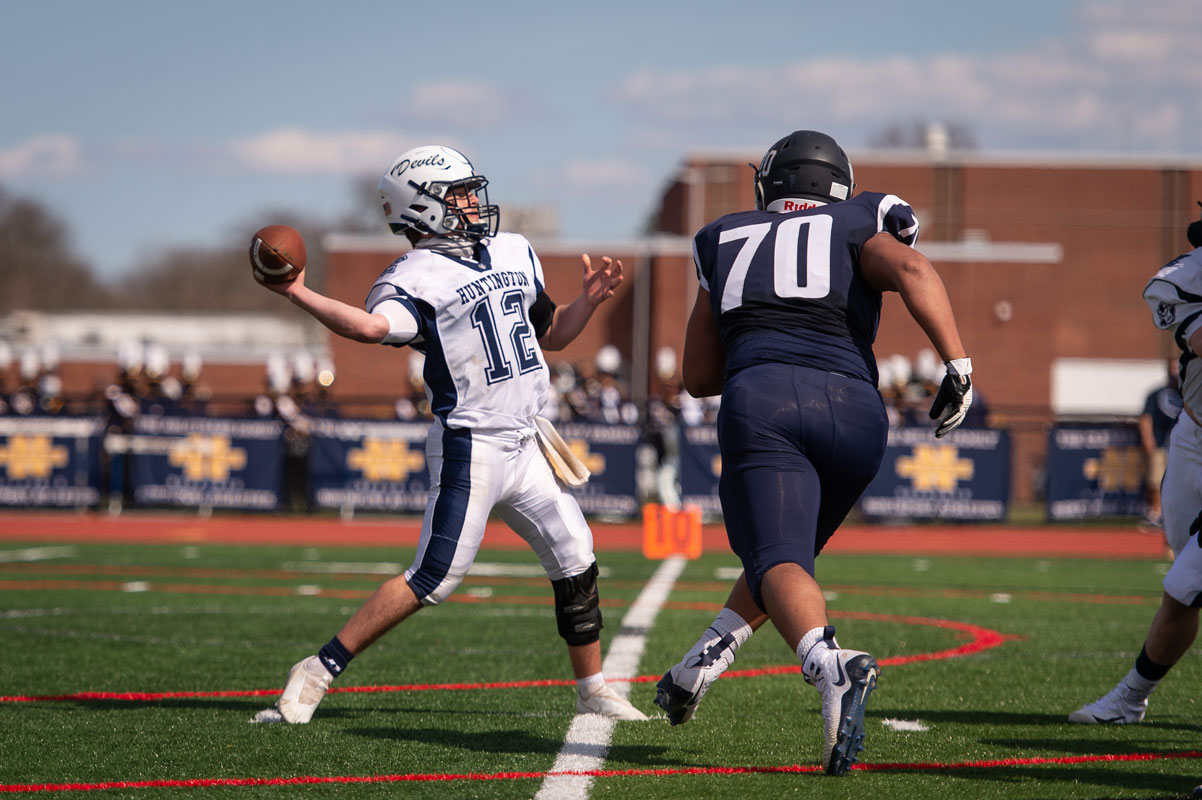 Senior Torin Bograd launches a pass at Northport. (Darin Reed photo.)