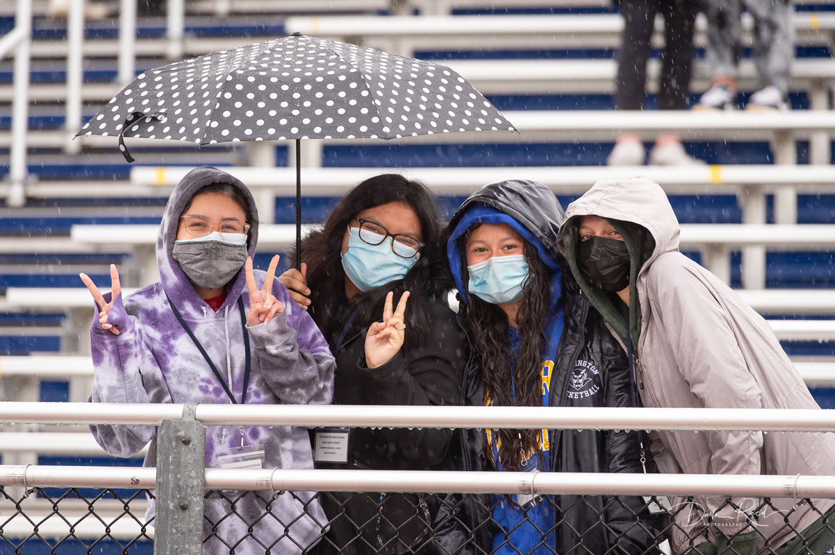Blue Devil fans turned out on a very wet afternoon. (Darin Reed photo.)