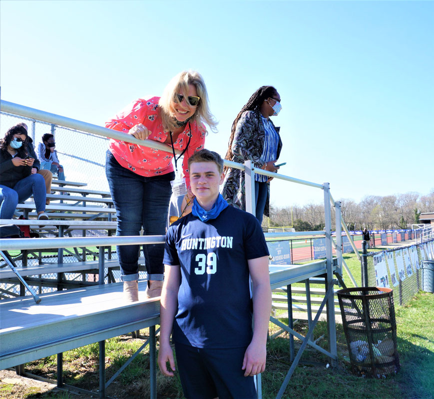 Joseph O'Connell and his mom on Blue Devil boys' soccer Senior Day.