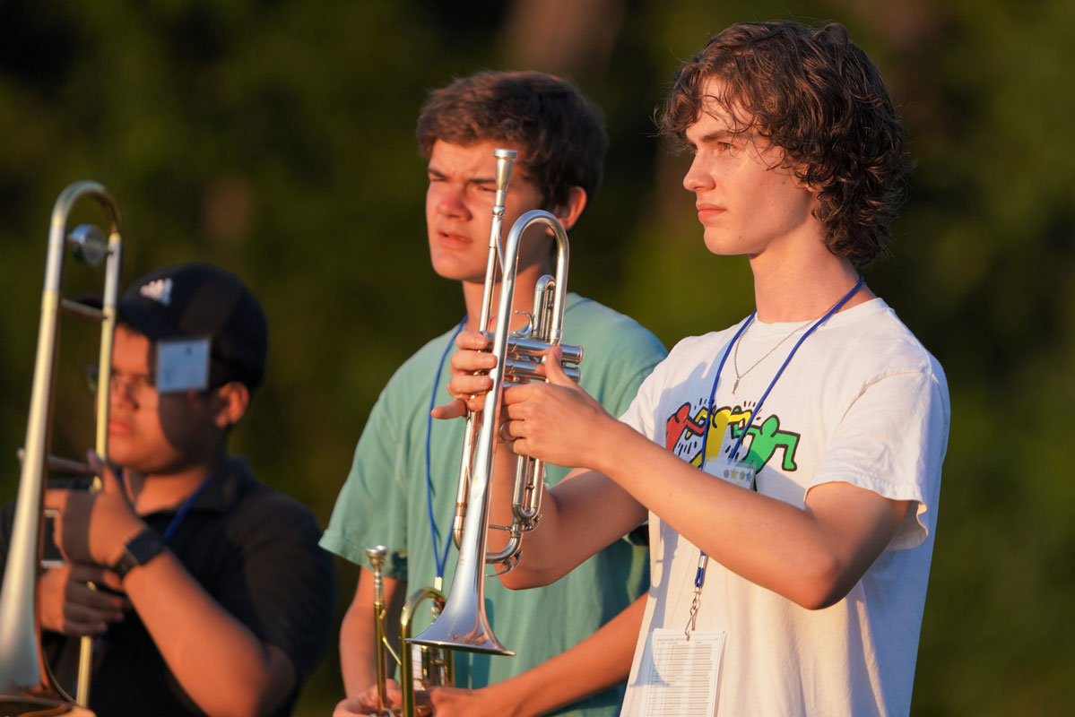 The 2021 Blue Devil marching band camp featured many colorful personalities and images. (Gregg Geller photo)