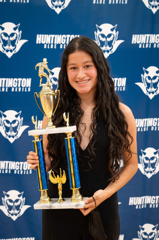 Kemberlin Hernandez-Veliz claimed the girls' soccer Coaches Award. (Darin Reed photo.)