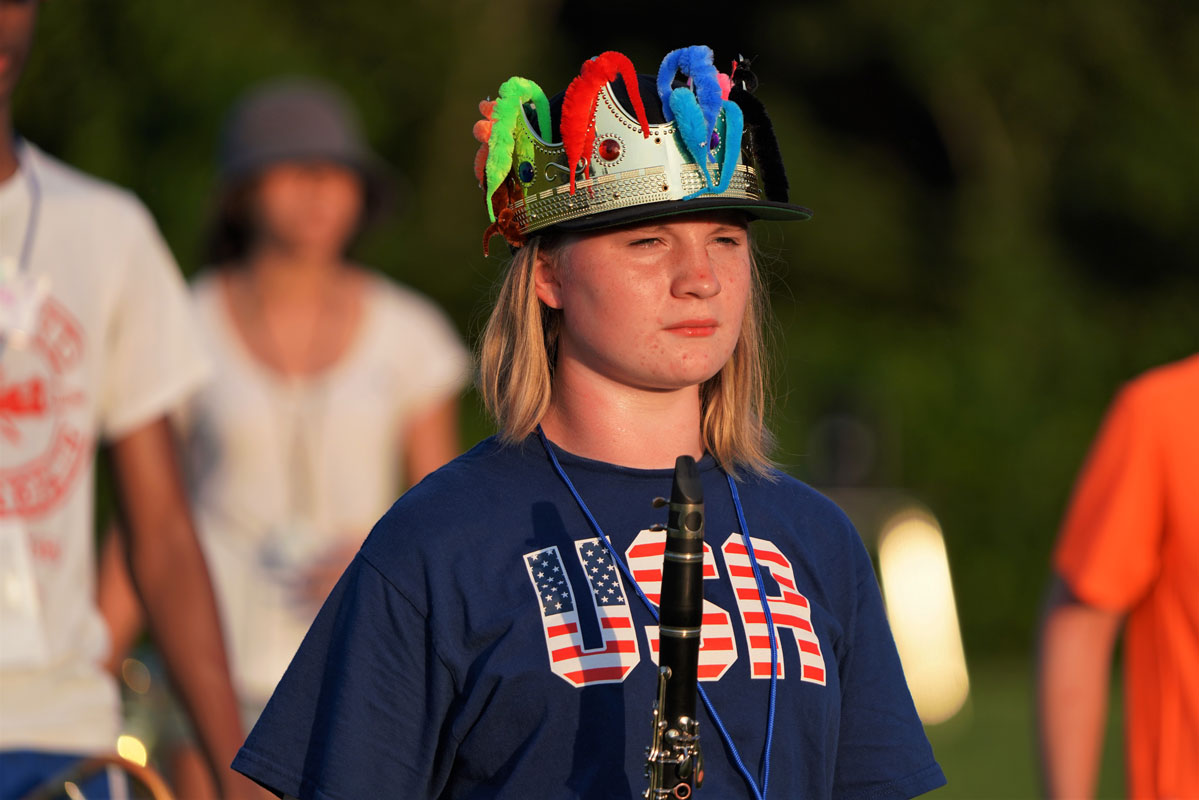 The Huntington Blue Devil marching band's camp was both fun and work. (Gregg Geller photo)