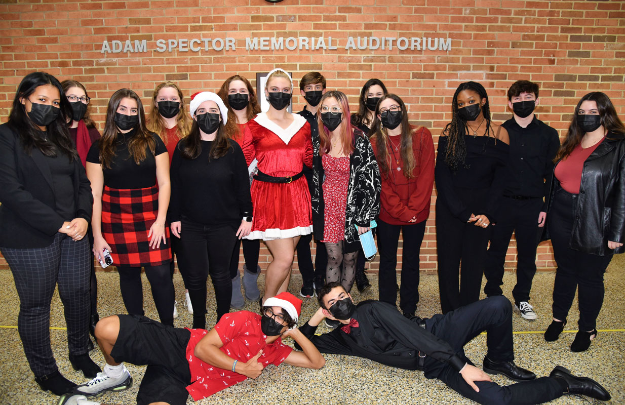 Huntington chamber choir members performed at the Board of Education meeting 