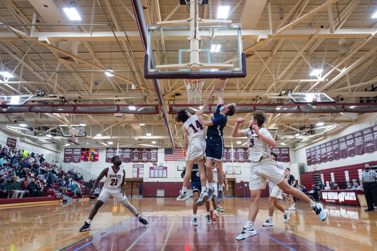 Kevin Drake goes to the basket earlier this season at Whitman. (Darin Reed photo.)