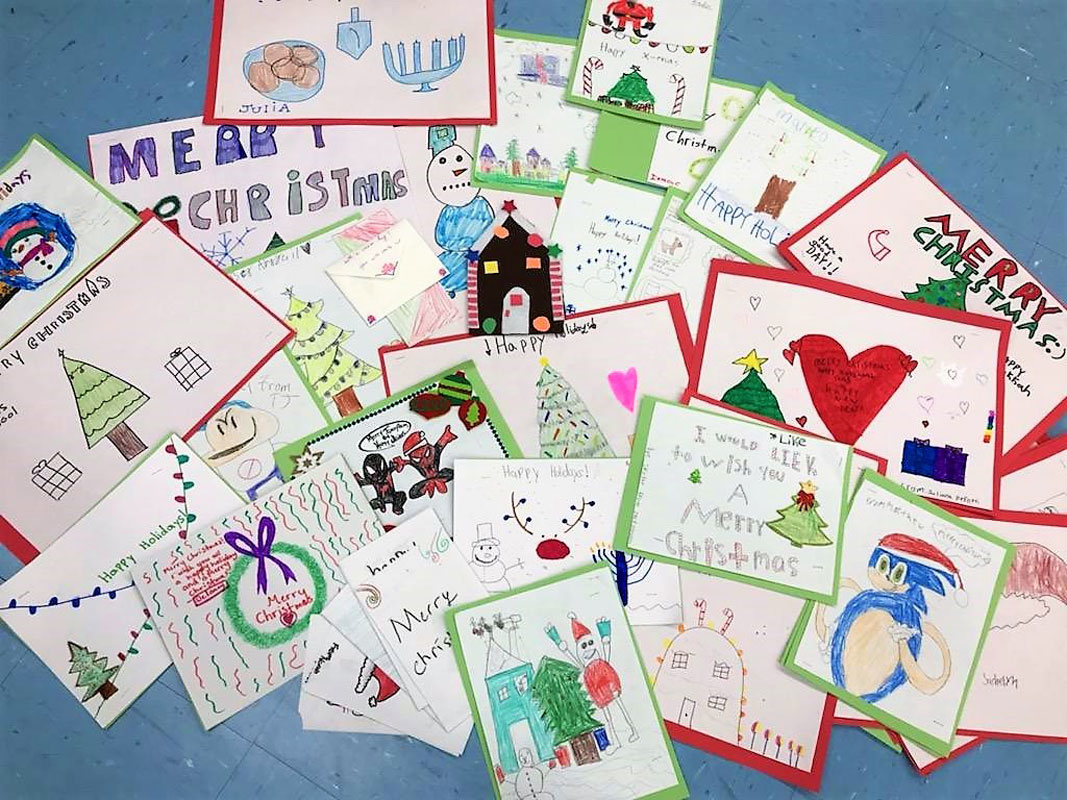  STEM students are making cards for Carillon residents. 