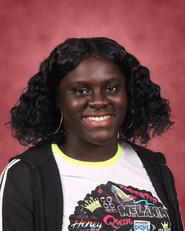 Kiana Nosile set a new Blue Devil indoor shot put record. (Darin Reed photo.)