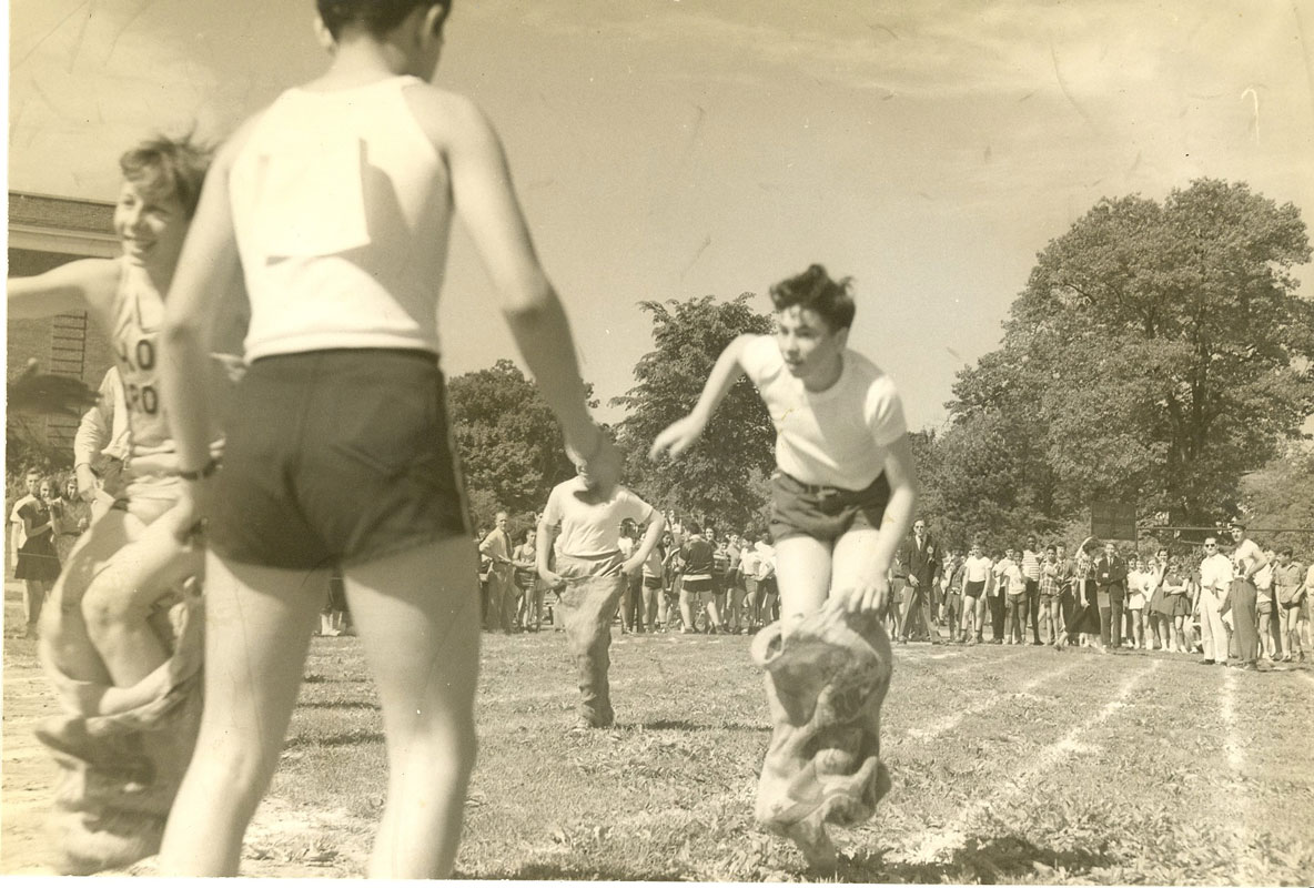 Field Day races at Robert K. Toaz Junior High School in June 1949 