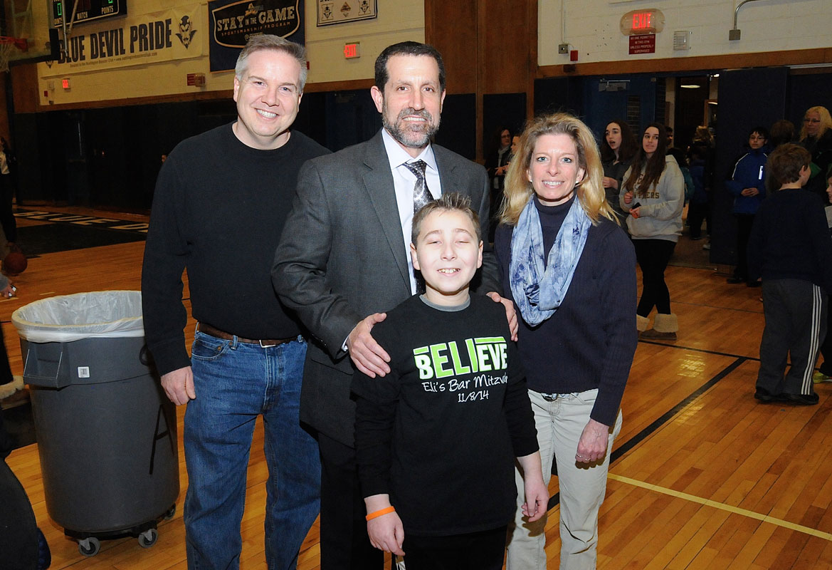 Eli Mollineaux with Tom DiGiacomo, Jim Polansky and Bari Fehrs in February 2014. (Ilene Messina photo)