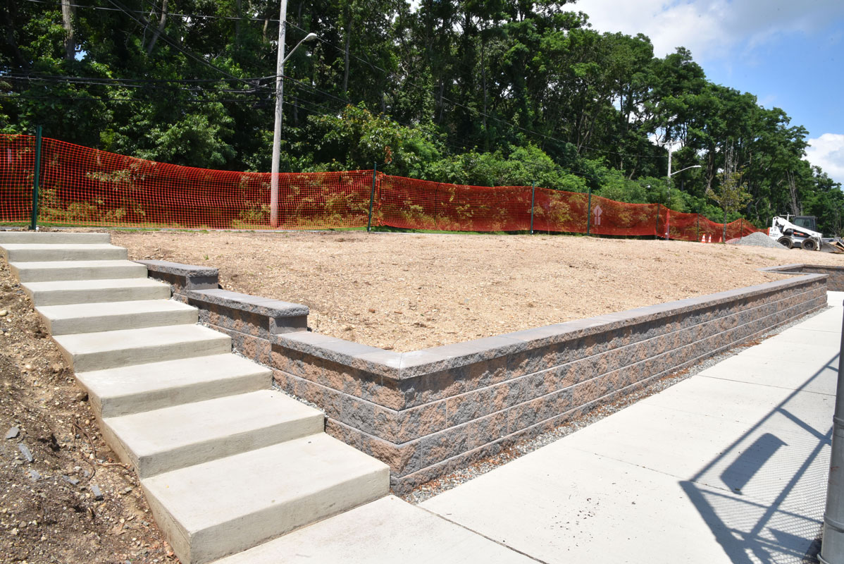 A new stone staircase to the courts has been installed.  