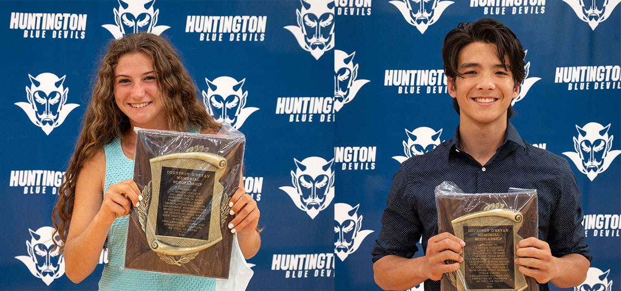Alexa Amorison (left) and Joseph Nicotra  captured the Courtney O'Bryan Memorial Scholarships.  (Darin Reed photos.)