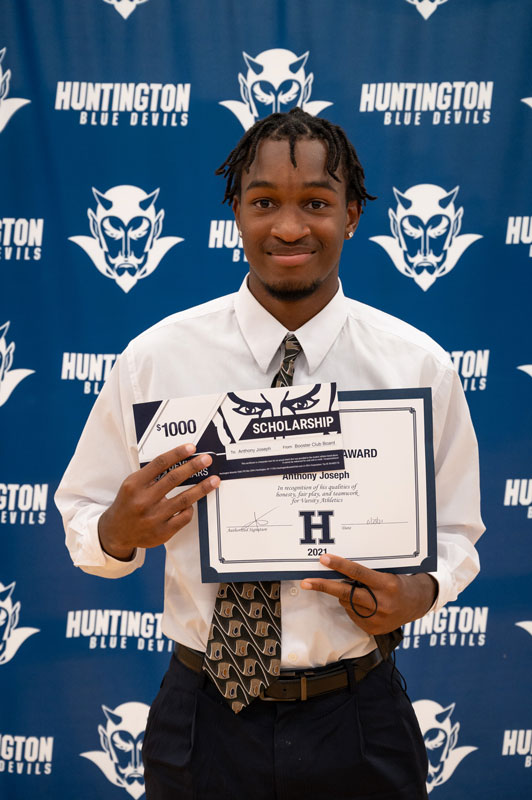 Booster Club scholarship recipient Anthony Joseph is a county and state champion and All-American. (Darin Reed photo.)