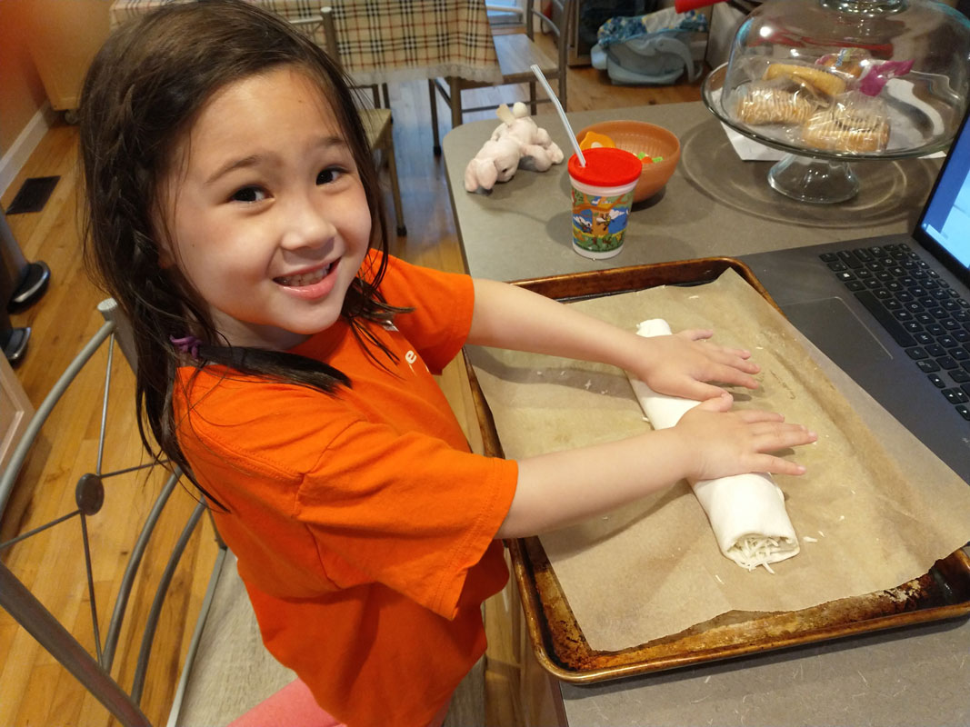Washington School's Sophie Adcock at work in the kitchen.