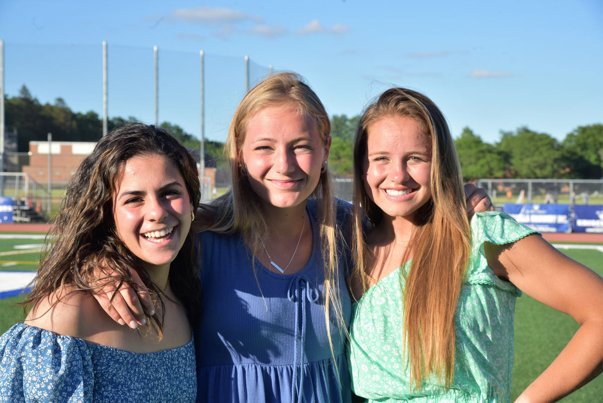 Distinguished Seniors Bella Algieri, Charlotte Maggio and Jordan Forte are all smiles.