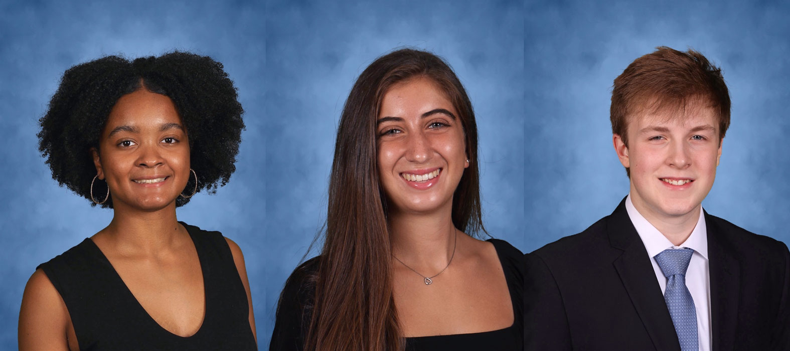 Huntington Class of 2021 Kuver Scholarship winners (L-R) Adora Colay, Lily O'Heir, and  Miles Tierney.