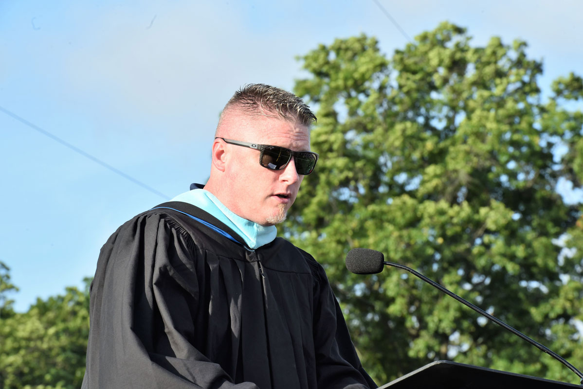  Principal Brenden Cusack encouraged the new grads to trust in themselves as they move forward with their lives.  