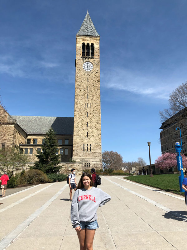 Chloe Buffone is right at home on the Cornell University campus.