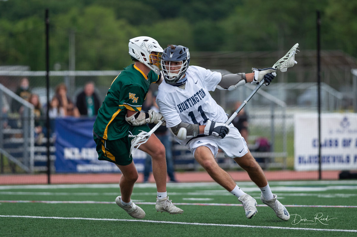 Jack Krisch has 24 goals and 21 assists this spring for Huntington. (Darin Reed photo.)