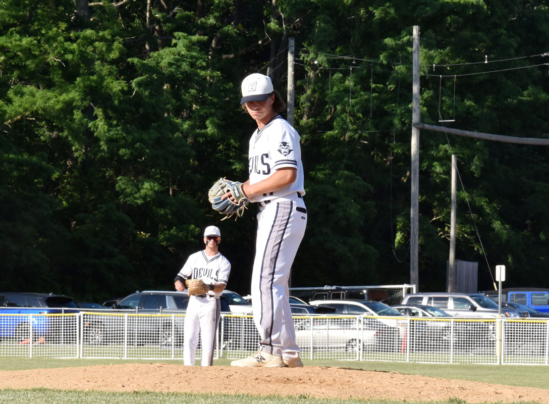 Senior Alex Bellissimo came out of the bullpen to get the final outs against Northport.