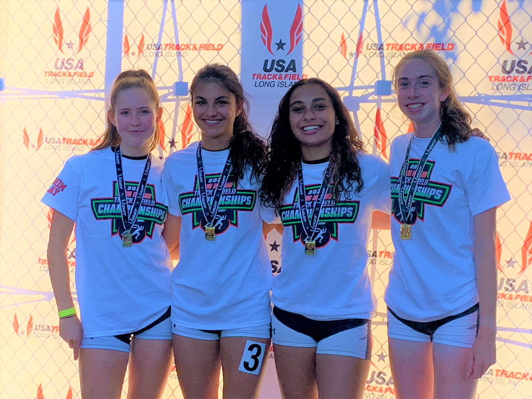 Caroline O'Rourke, Brianna Halbeisen, Lizzy James and Megan Donaghy won the 4x400m relay.
