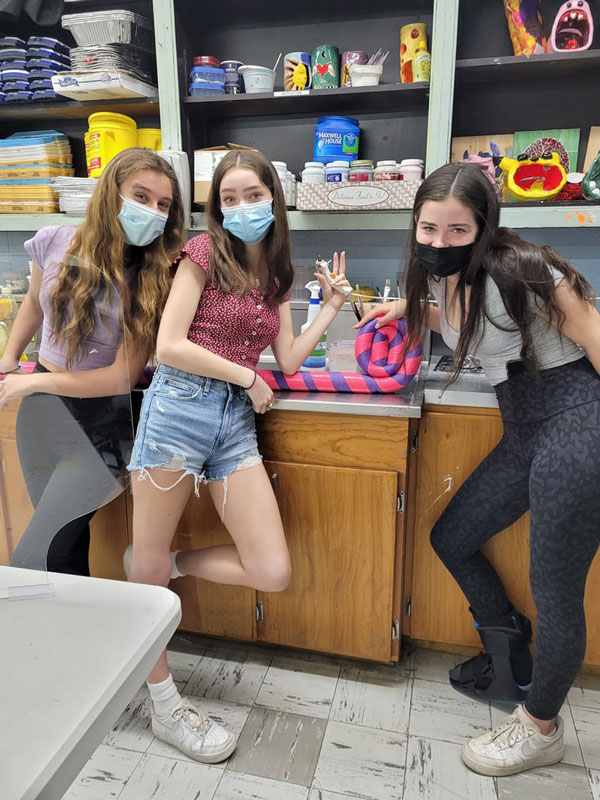 The student artists really worked hard on the project 
