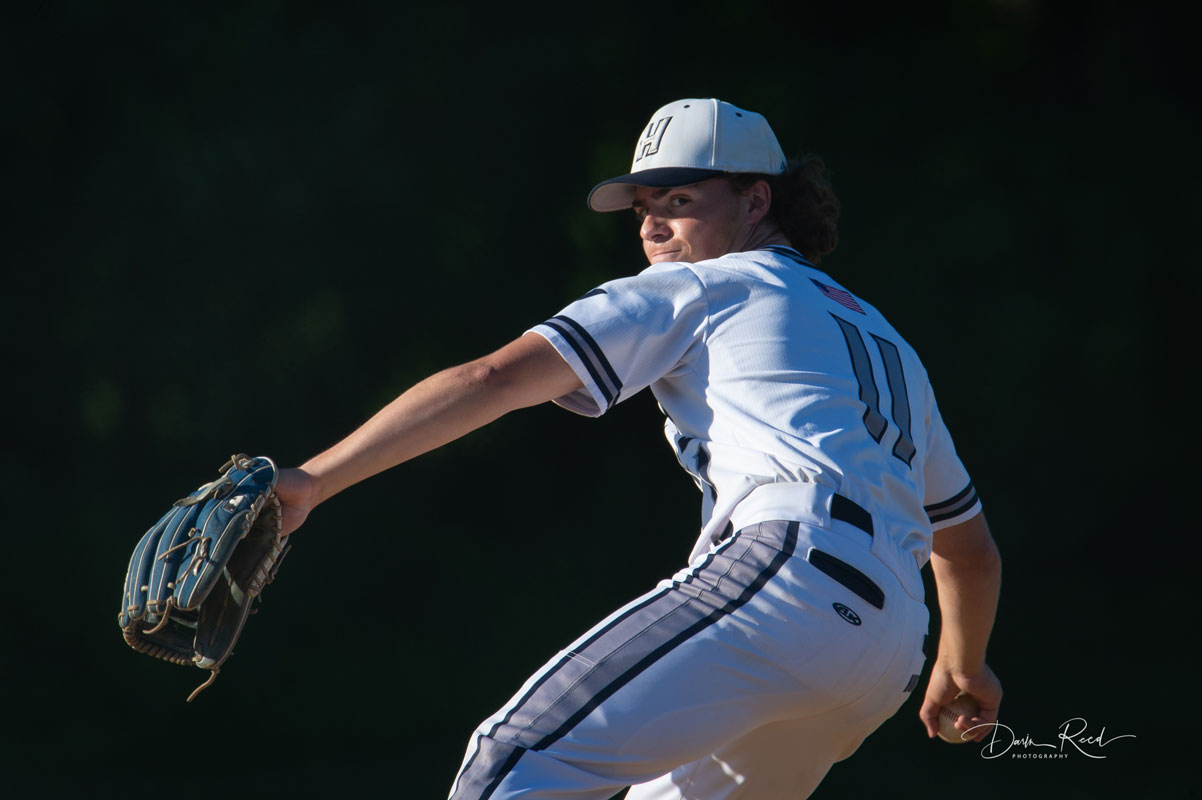 Senior Alex Bellissimo came on it relief to get the final six outs. (Darin Reed photo.)
