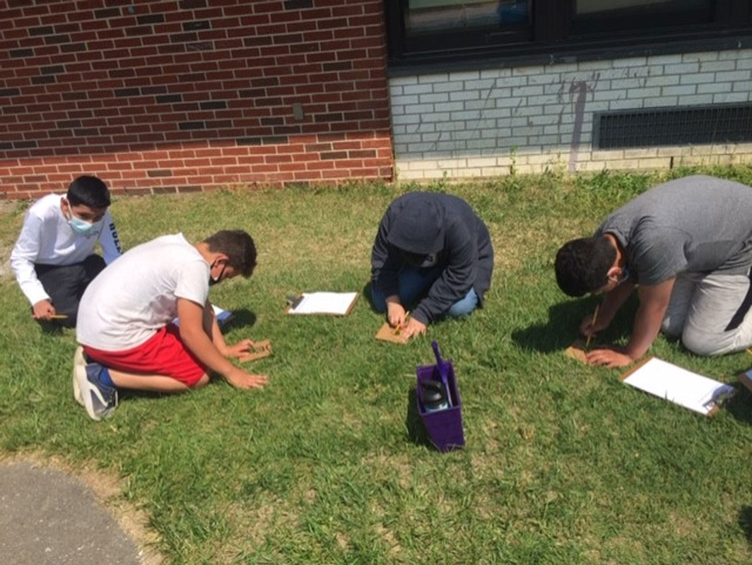 The math students worked hard on the project 