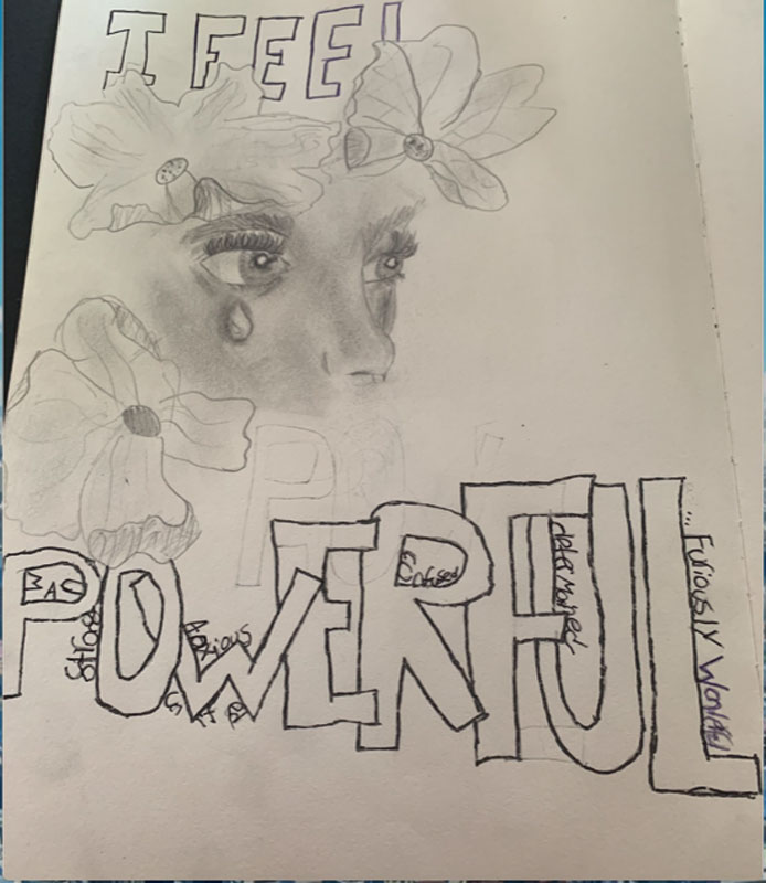 Finley English students created heartfelt images related to the Triangle Shirtwaist Factory fire and the virtual play they viewed 