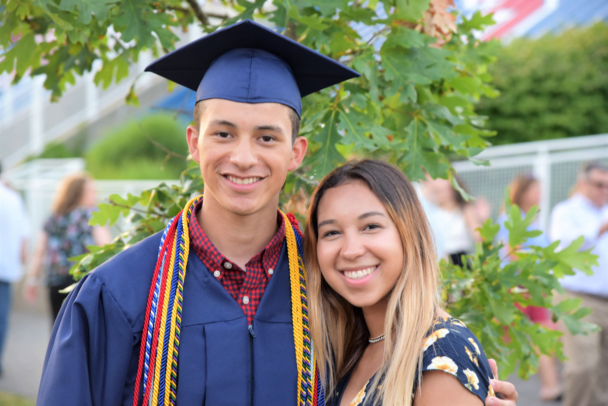 Alex Gonzalez and his sister, Natalie are happy following the 160th commencement exercises.